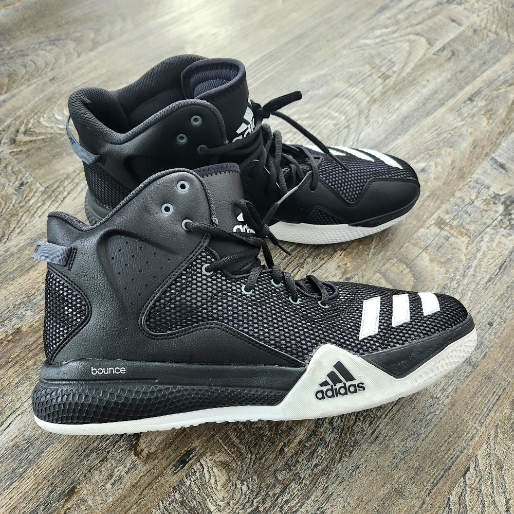 Adidas Dual Threat Black White Basketball Sneakers Men's Size 11.5